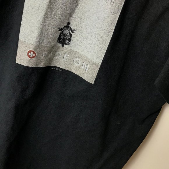 2003 Vintage Huge Bar Harbor Maine Chrome Highway T Shirt 00s Cotton Black XL - Picture 7 of 15